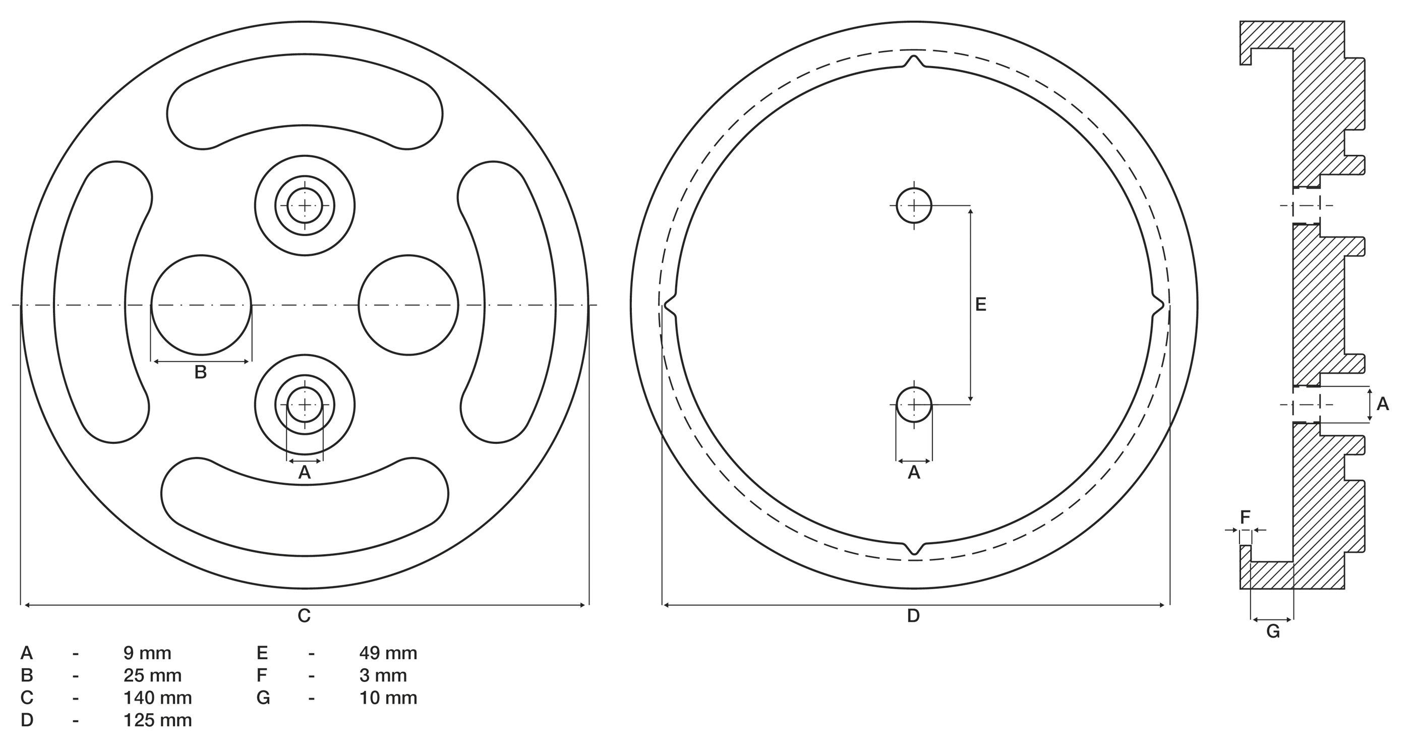 Gummiplattor | för lift | Ø 140 mm