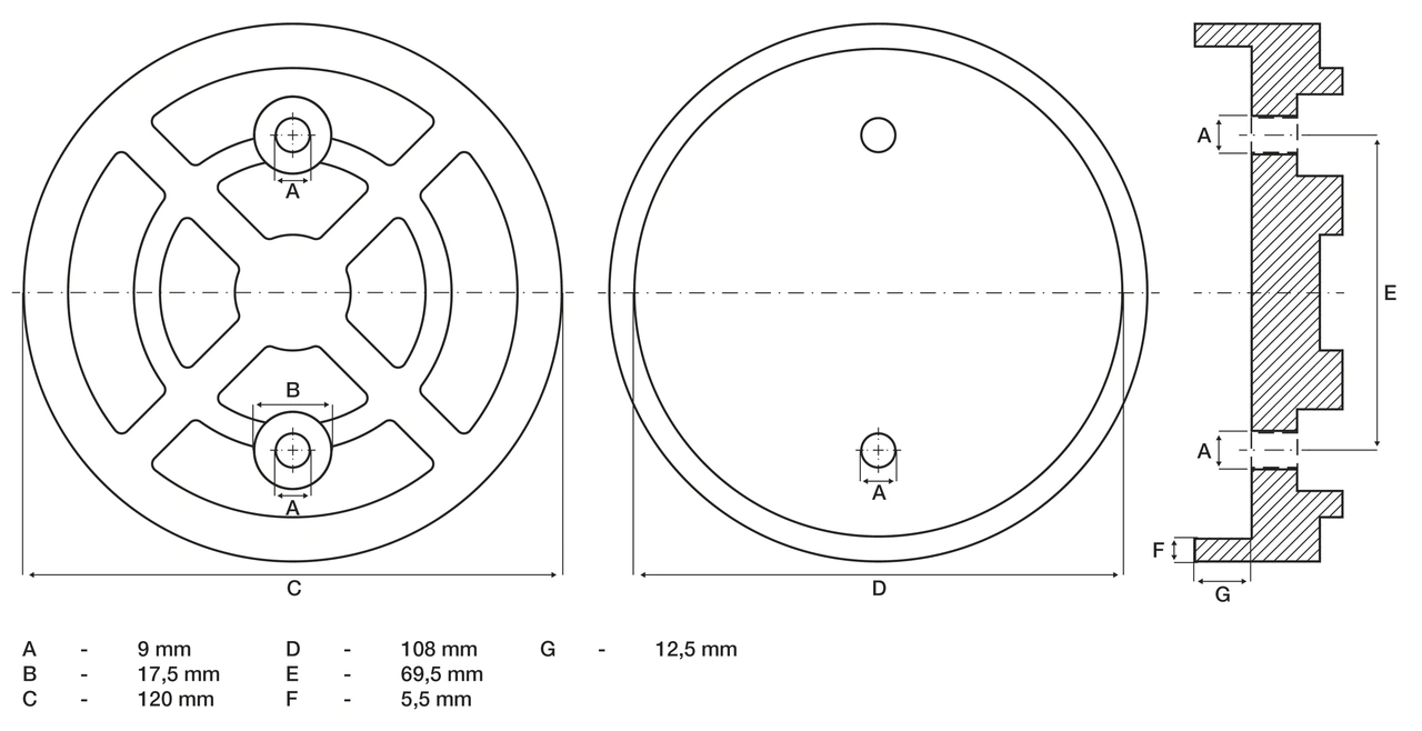 Gummiplattor | för lift | Ø 120 mm