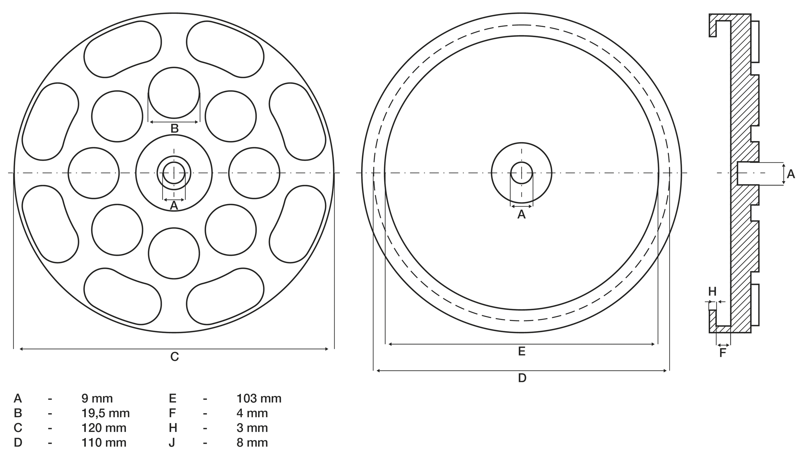 Gummiplattor | för lift | Ø 120 mm