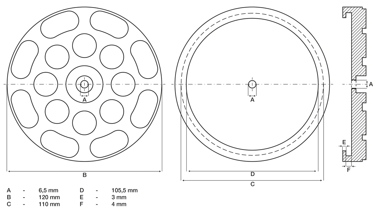 Gummiplattor | för lift | Ø 120 mm
