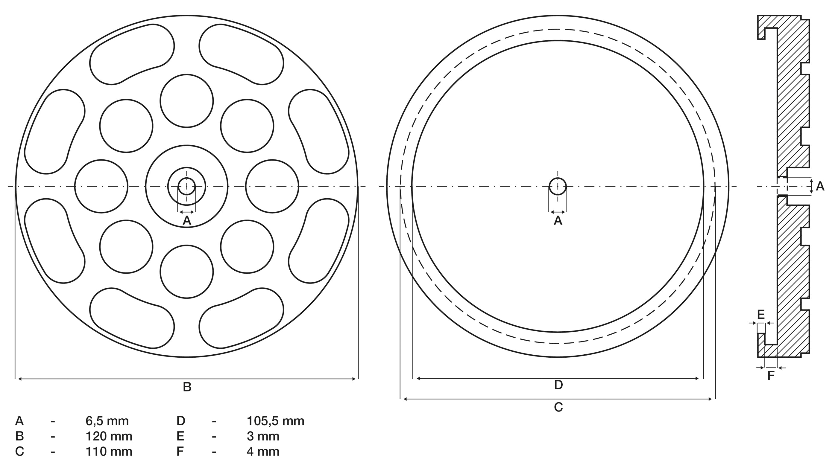 Gummiplattor | för lift | Ø 120 mm
