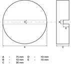 Gummiplattor | för domkraft | 75 x 35 mm