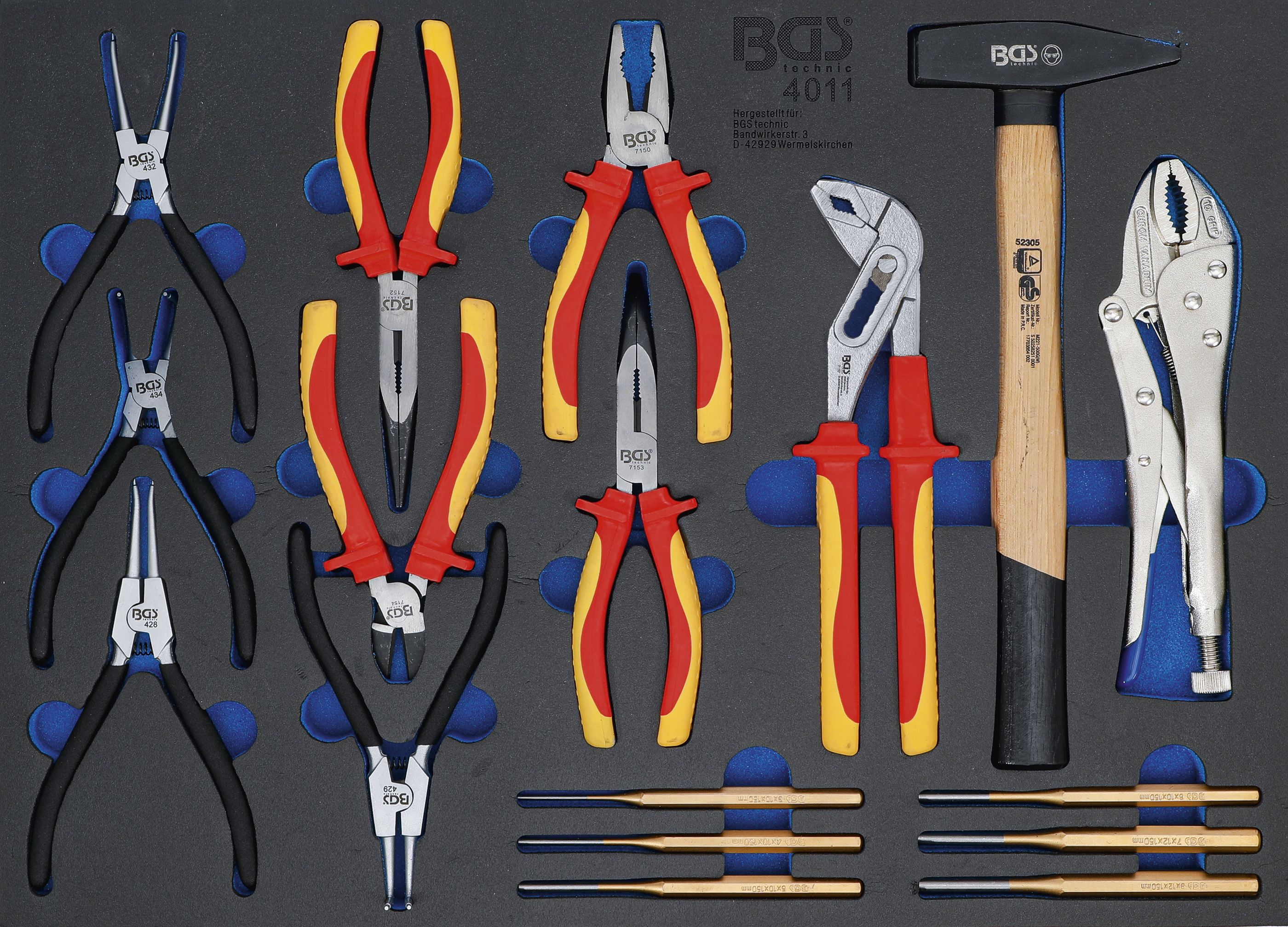 Verkstadsvagninlägg 3/3: Tång-, Sprintutdrivare-sats, hammare | 17 delar