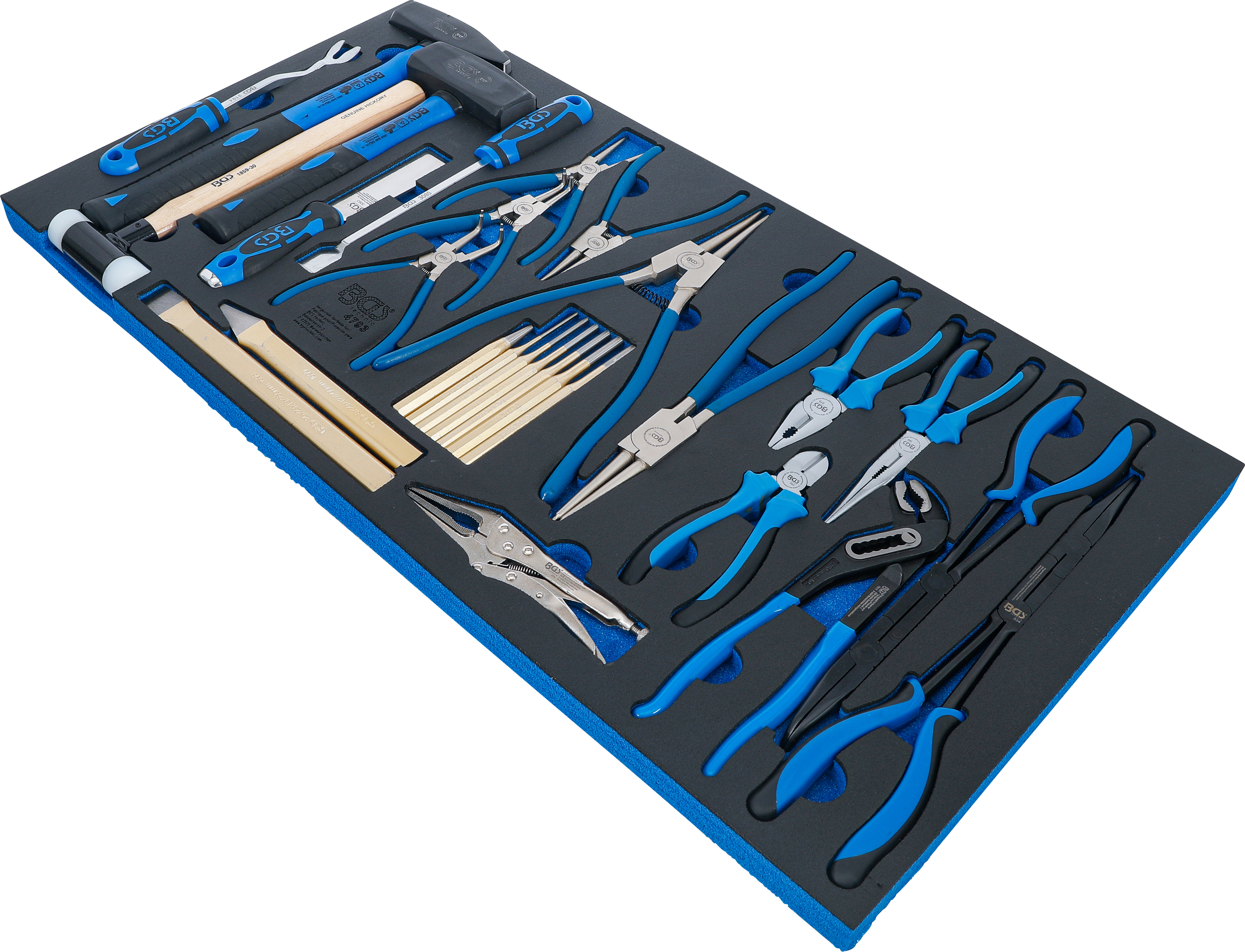 Verkstadsvagninlägg XL: Hammare-, tång- och mejselsats | 28 delar