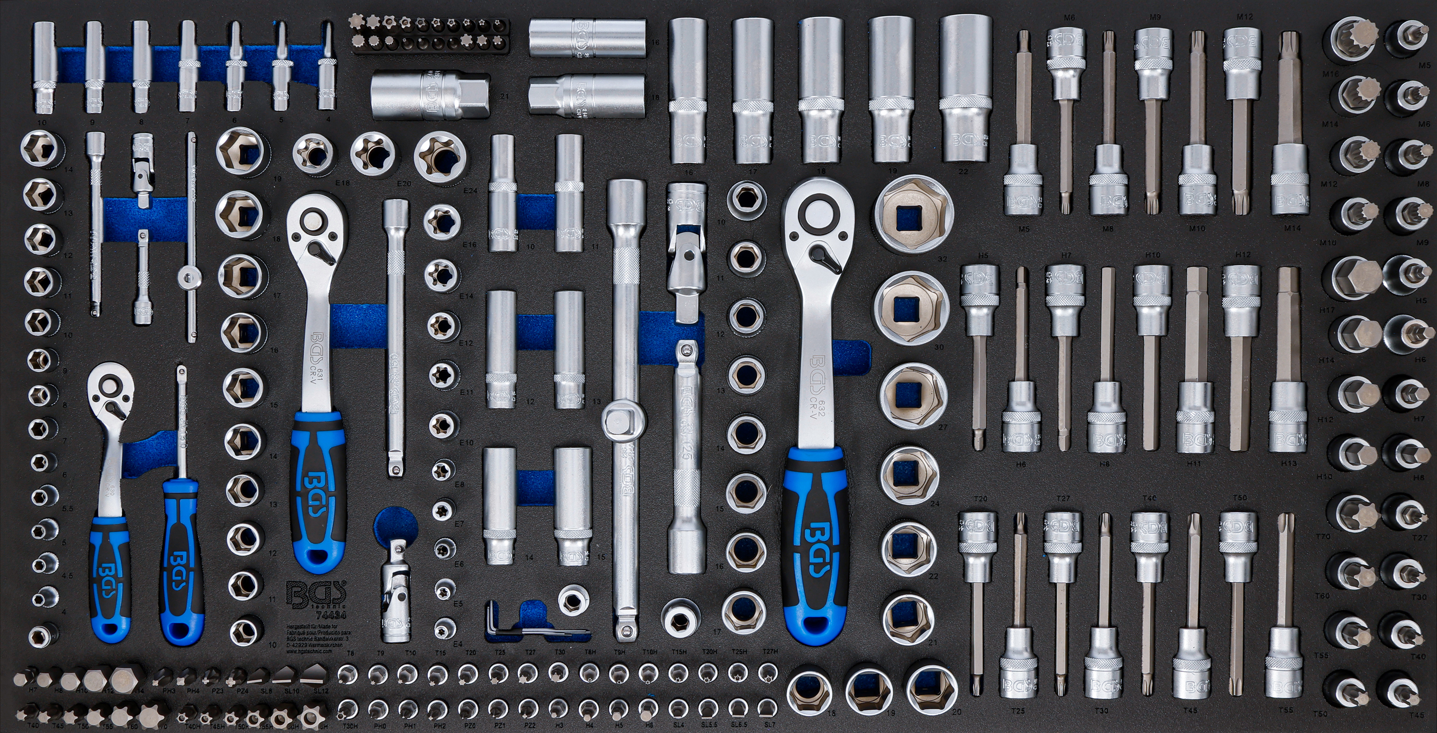 Verkstadsvagninlägg XL: Hylsnyckel-sats | 216 delar