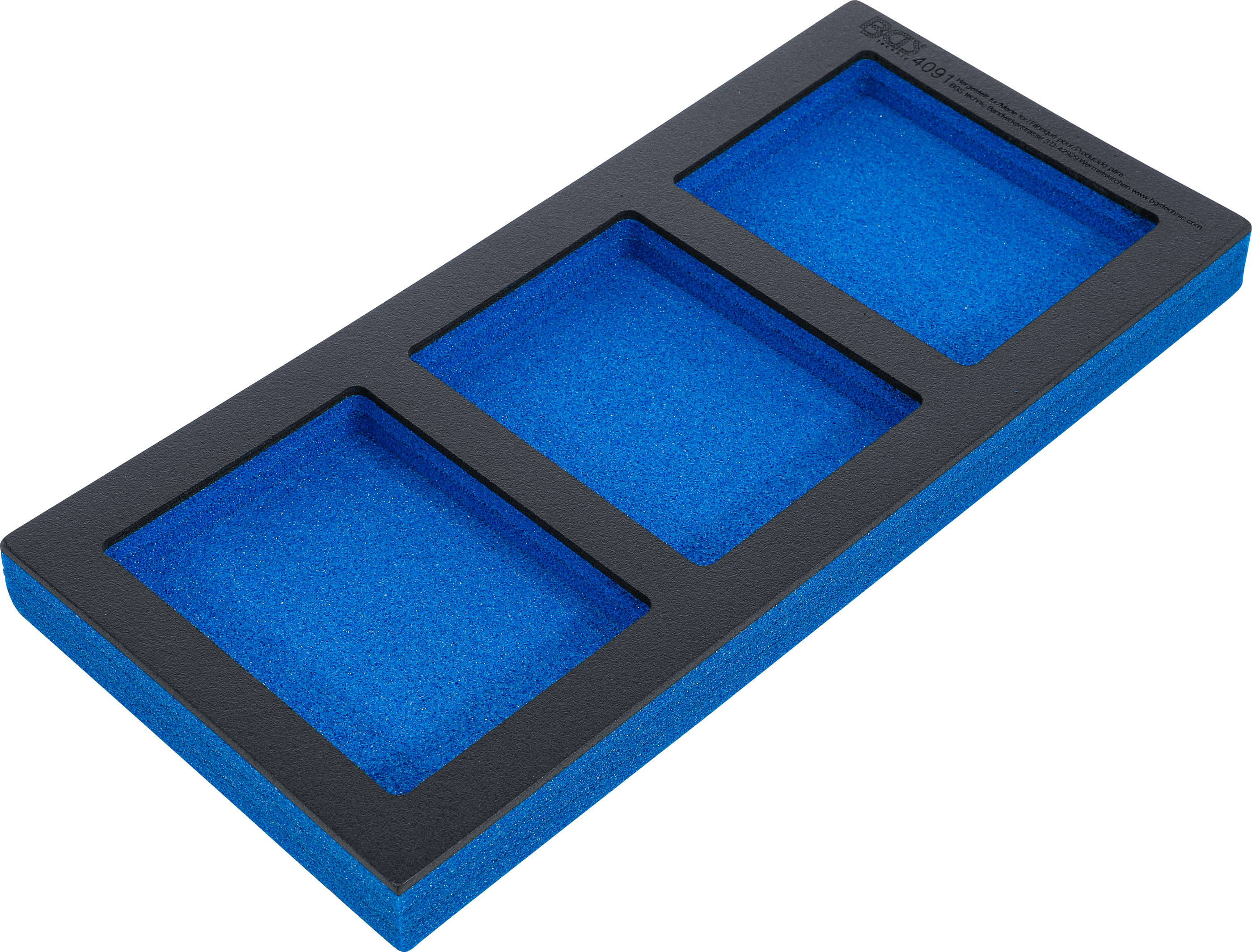 Verkstadsvagninlägg 1/3, tom: 3 Förvarignsfack | 408 x 189 x 32 mm