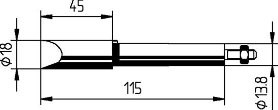 Lödspets, 18mm, till 9140xxxx, 202 Mz