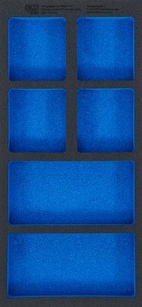 Verkstadsvagninlägg 1/3, tom: 6 Förvarignsfack | 408 x 189 x 32 mm