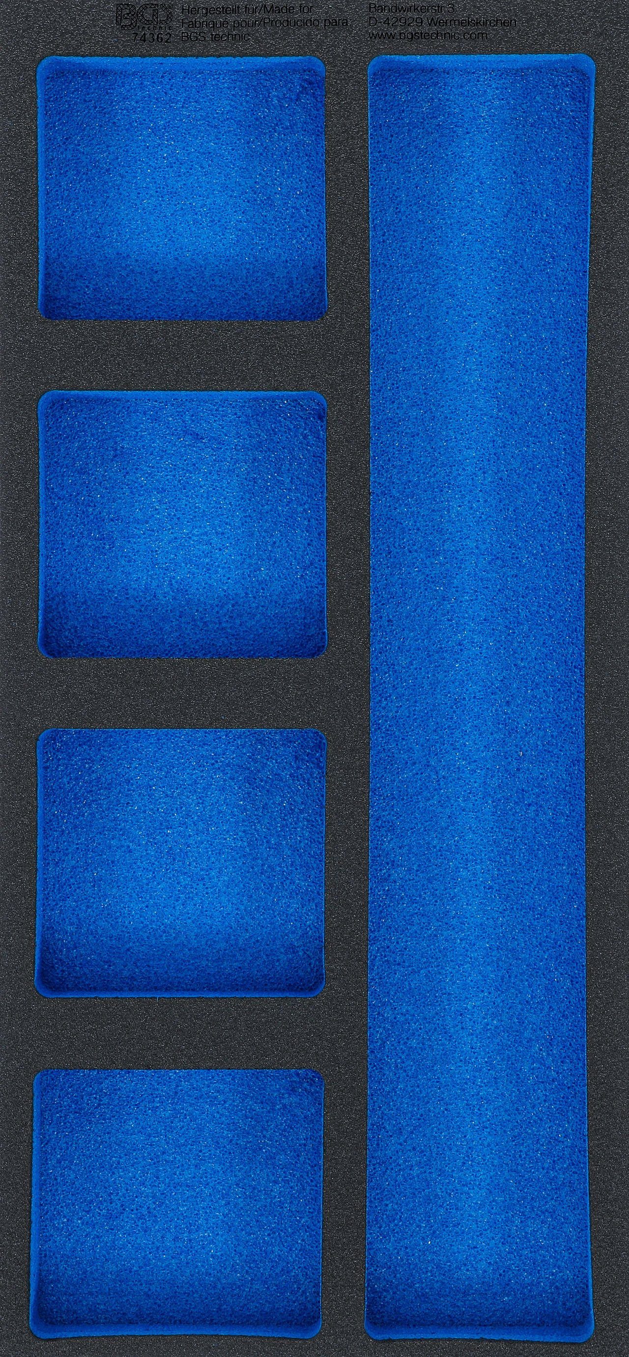 Verkstadsvagninlägg 1/3, tom: 5 Förvarignsfack | 408 x 189 x 32 mm