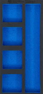 Verkstadsvagninlägg 1/3, tom: 5 Förvarignsfack | 408 x 189 x 32 mm