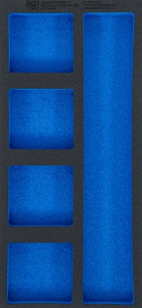 Verkstadsvagninlägg 1/3, tom: 5 Förvarignsfack | 408 x 189 x 32 mm