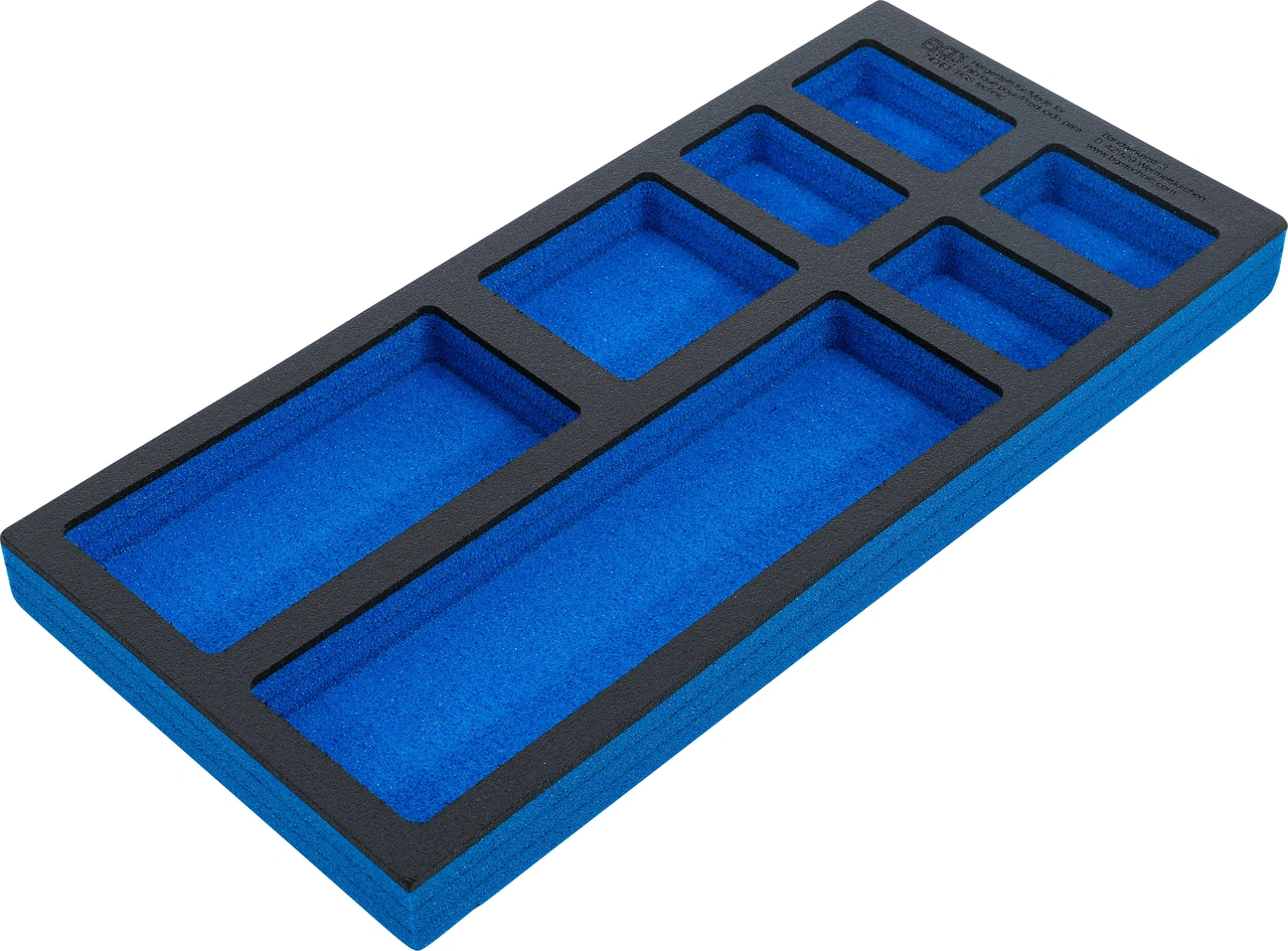 Verkstadsvagninlägg 1/3, tom: 7 Förvarignsfack | 408 x 189 x 32 mm