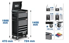 Verkstadsvagn Proffs Standard Maxi | 12 Lådor | med 263 Verktyg