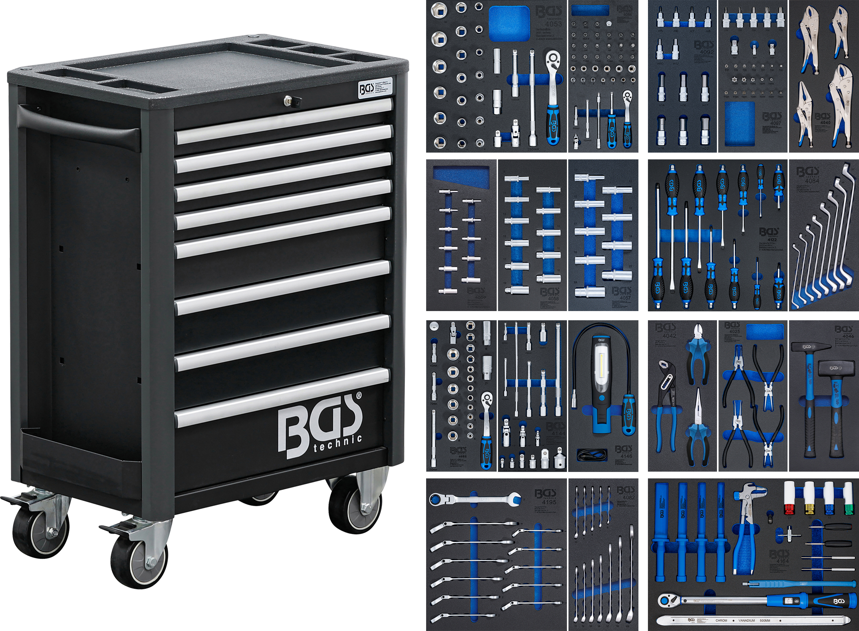 Verkstadsvagn Proffs Exclusive | 8 Lådor | med 259 Verktyg