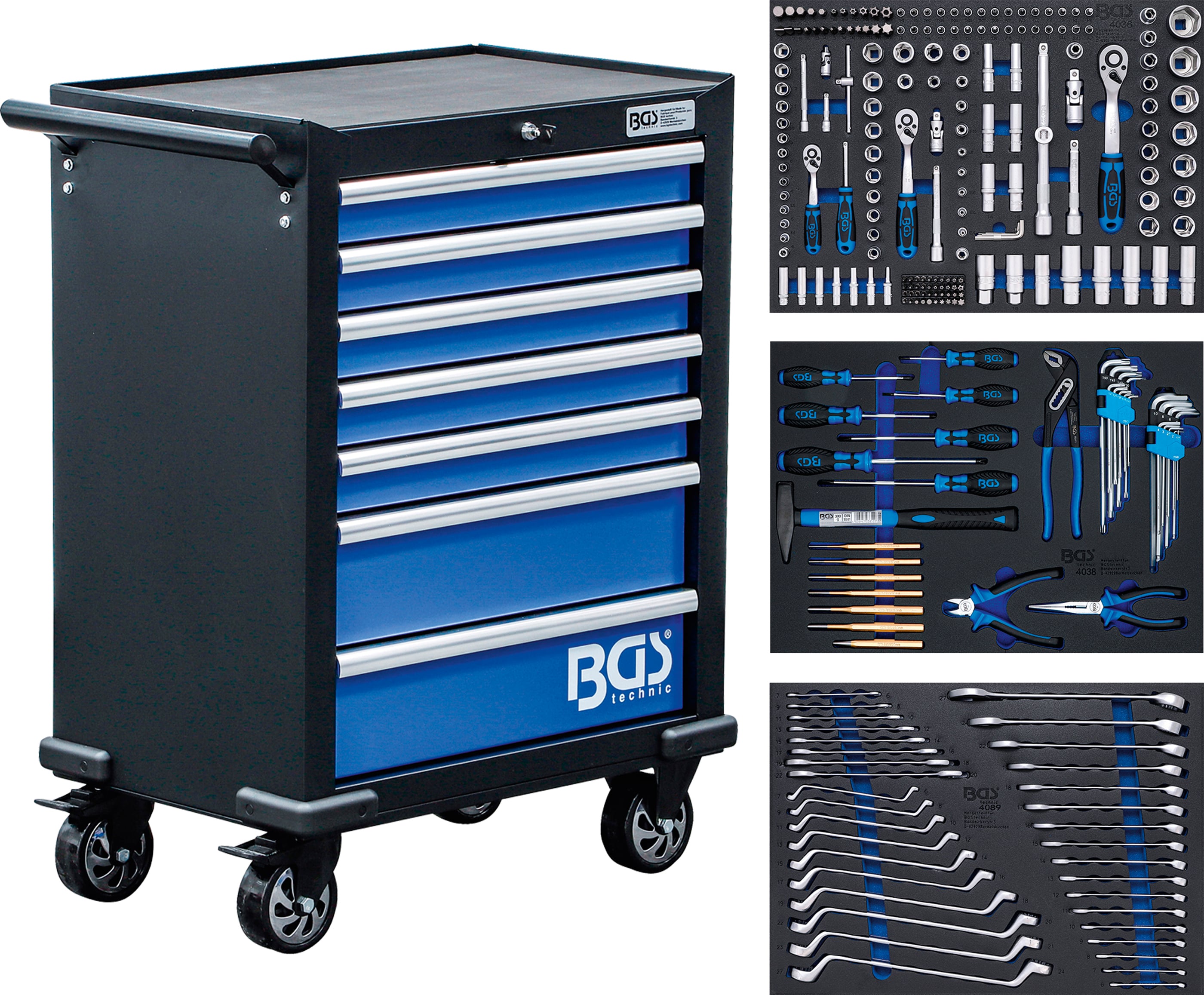 Verkstadsvagn | 7 Lådor | med 263 Verktyg