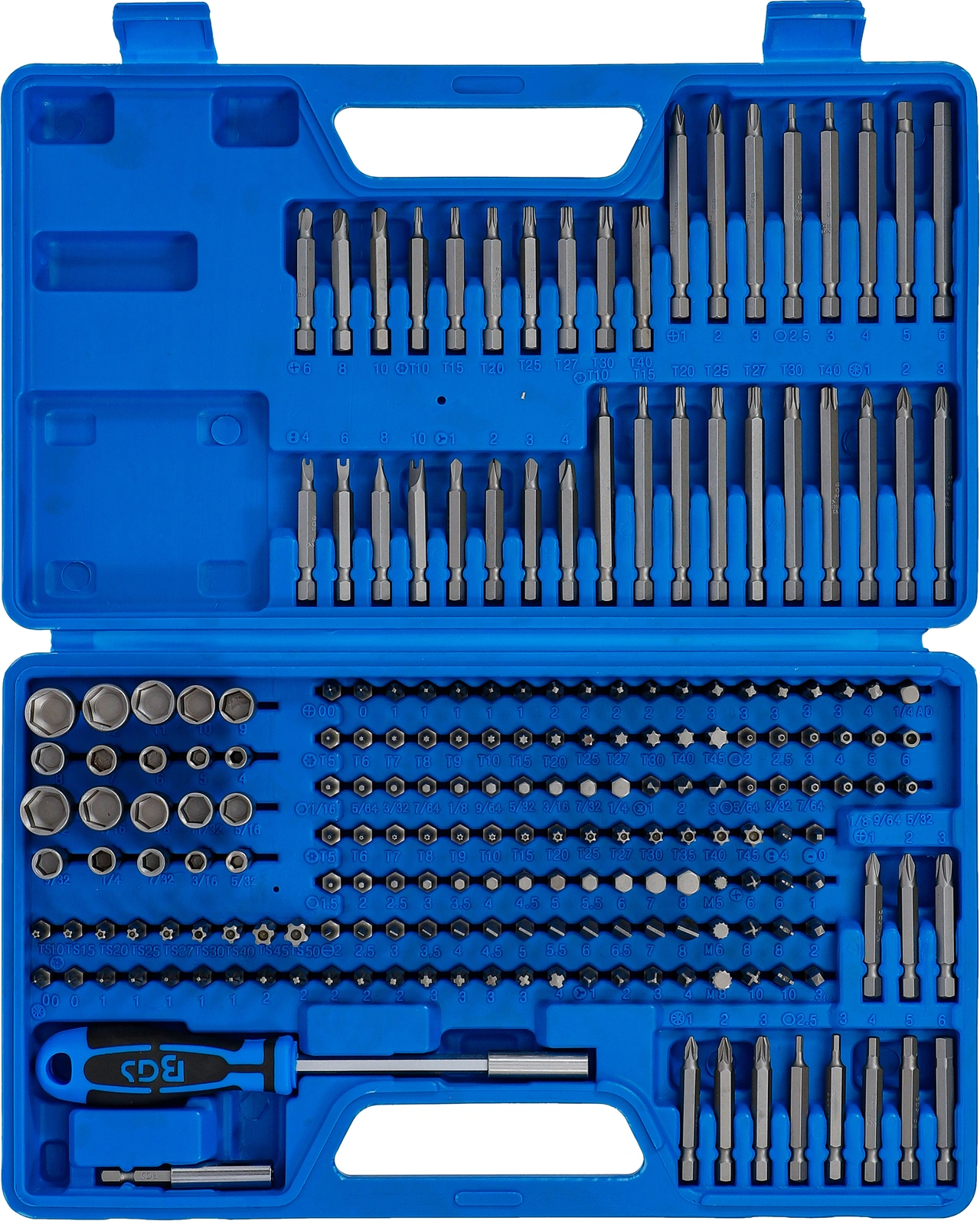 Universal-/säkerhetsbitssats | fäste yttre sexkant 6,3 mm (1/4") | 208 delar