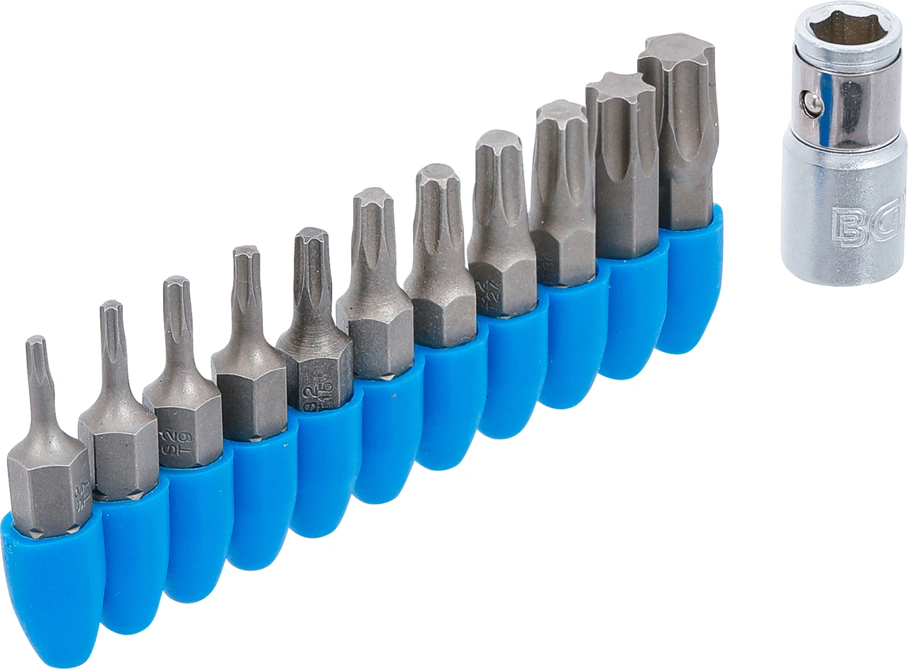 Bit-sats | Yttre sexkant 6,3 mm (1/4") | T-Profil (för Torx) | 11 delar