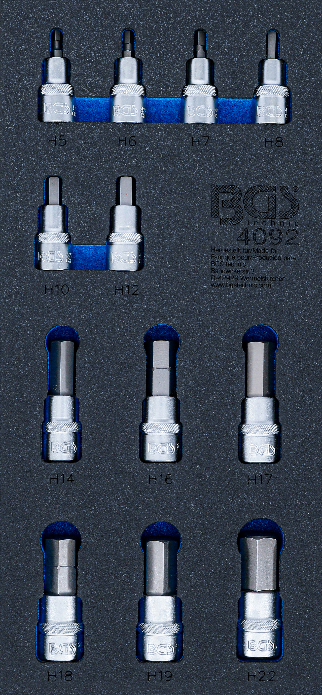Verkstadsvagninlägg 1/3: Bit-Insats-sats | Inre sexkant | 12 delar