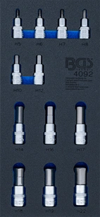 Verkstadsvagninlägg 1/3: Bit-Insats-sats | Inre sexkant | 12 delar