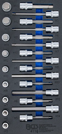 Verkstadsvagninlägg 1/3: Bit-Insats-sats | Inre sexkant | 24 delar