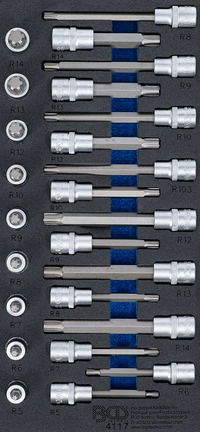 Verkstadsvagninlägg 1/3: Bit-Insats-sats | Kil-profil (för Ribe) | 25 delar
