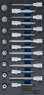 Verkstadsvagninlägg 1/3: Bit-Insats-sats | Inre mångtandad (för XZN) | 22 delar