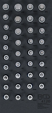 Verkstadsvagninlägg 1/3: Bit-Insats-sats | olika profiler | 36 delar