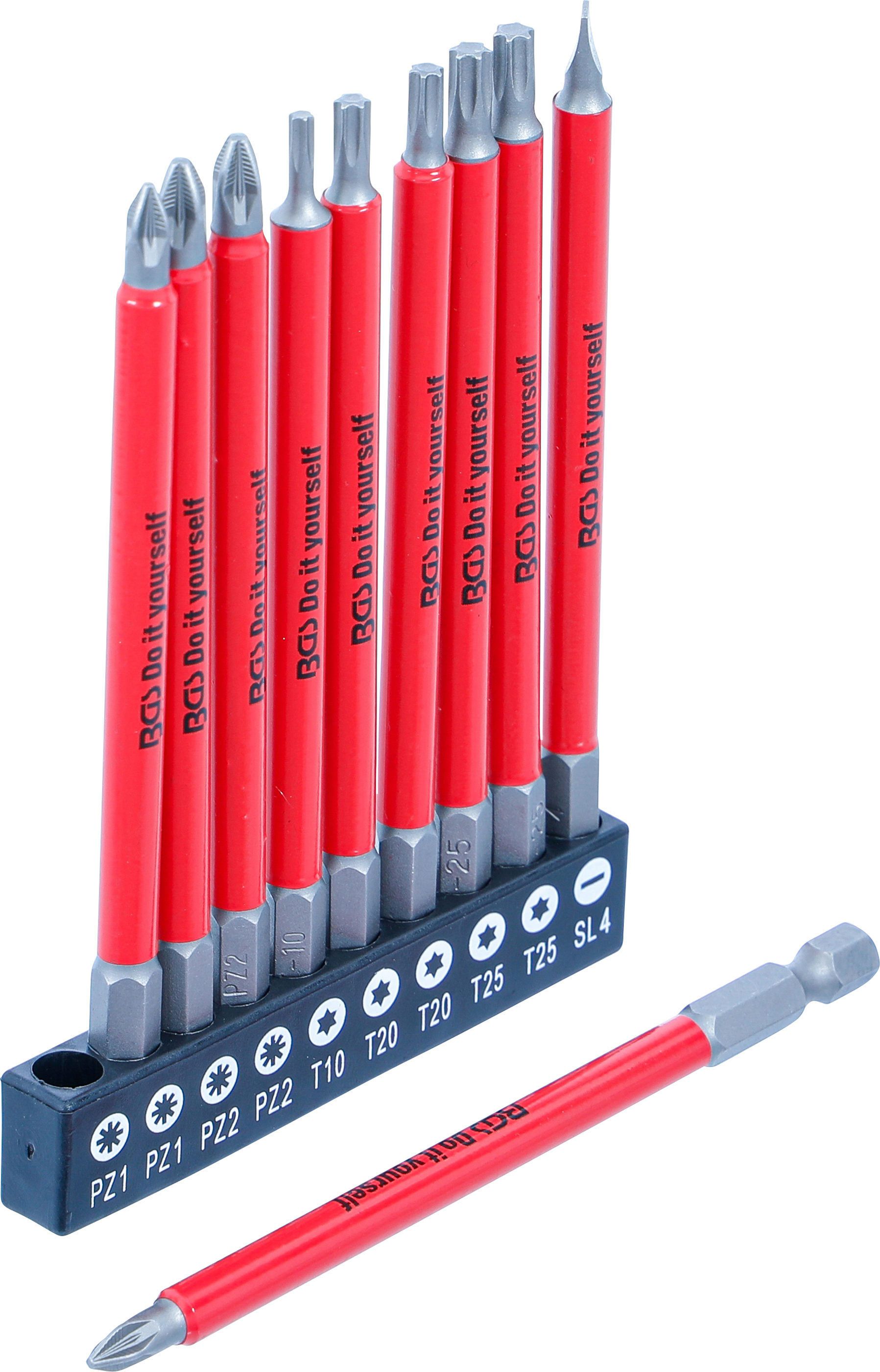 Bit-sats med glidskydd | magnetisk | 110 mm | 10 delar