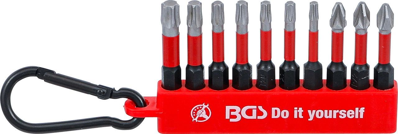 Torsionsbit-sats | Yttre sexkant 6,3 mm (1/4") | 10 delar