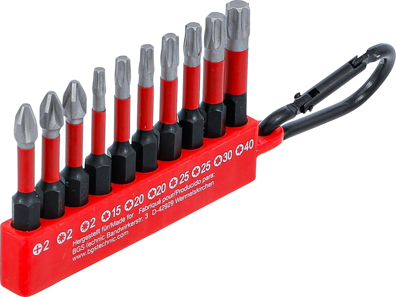 Torsionsbit-sats | Yttre sexkant 6,3 mm (1/4") | 10 delar