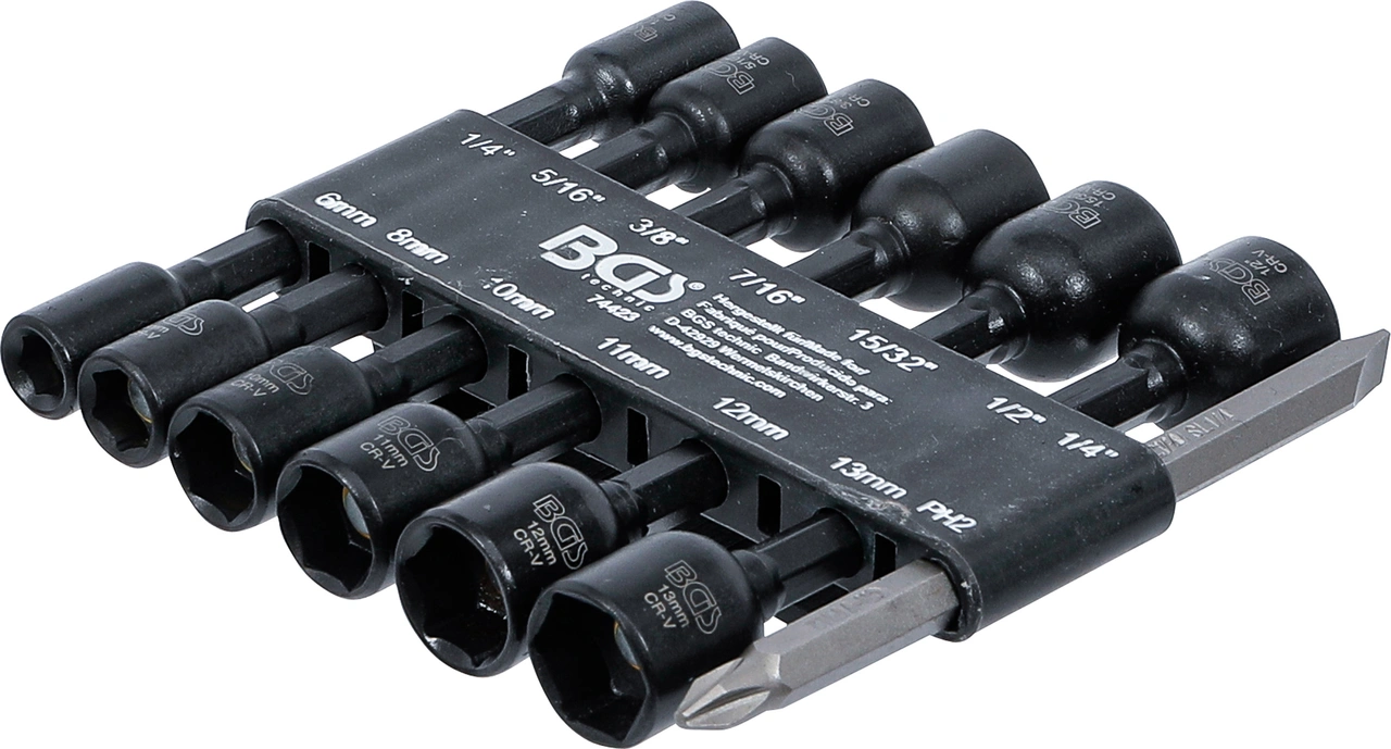 Hylsa-sats Sexkant | Yttre sexkant 6,3 mm (1/4") | för Borrmaskiner | 1/4 - 1/2", 6 - 13 mm | 14 delar