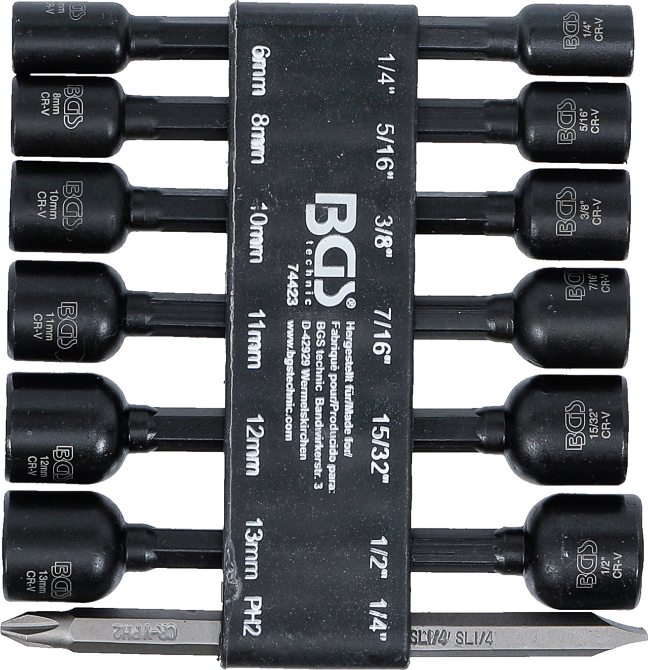 Hylsa-sats Sexkant | Yttre sexkant 6,3 mm (1/4") | för Borrmaskiner | 1/4 - 1/2", 6 - 13 mm | 14 delar