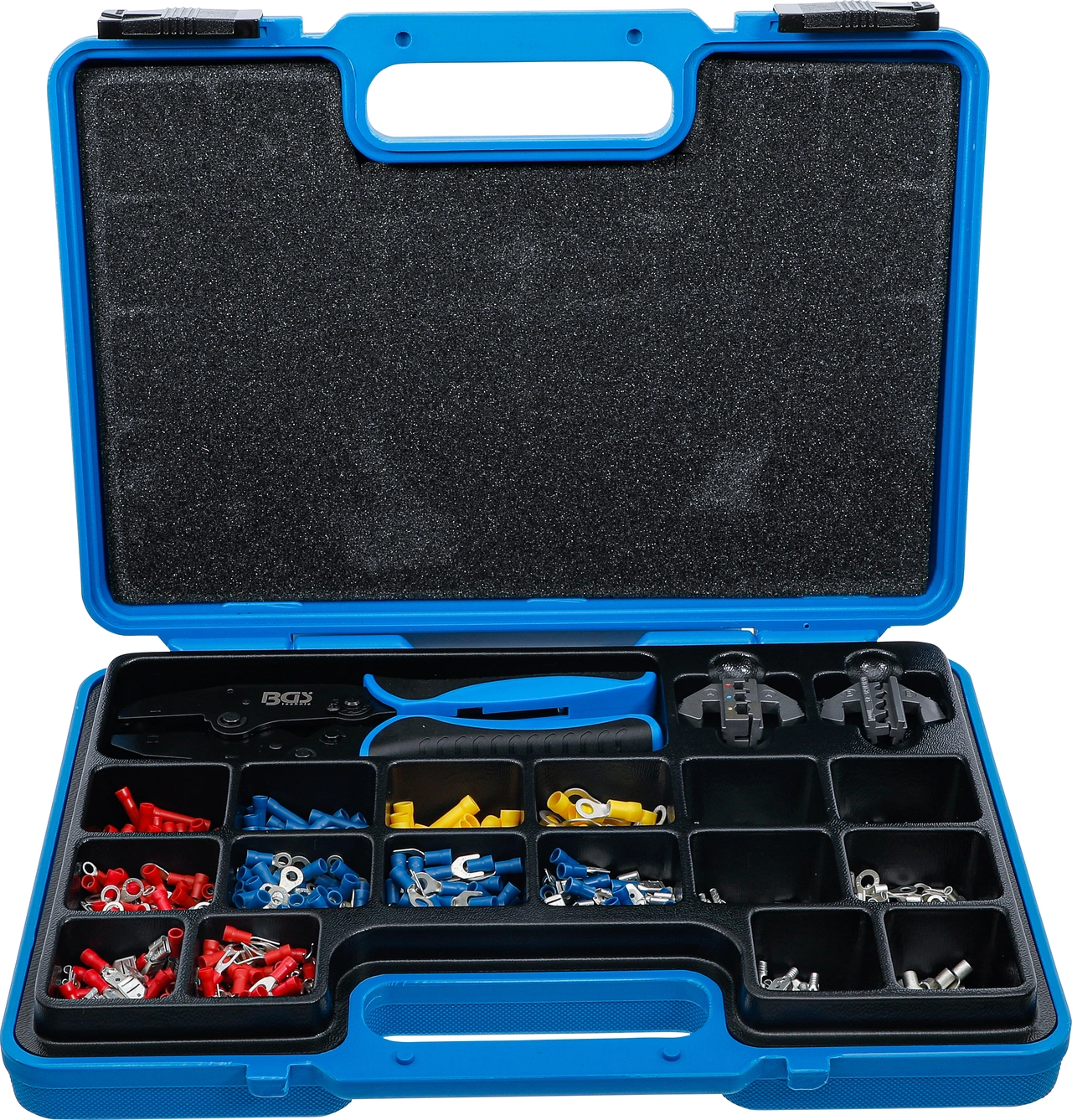 Presstång-sats | med 2 par backar | med kabelsko-sortiment | 1000 delar