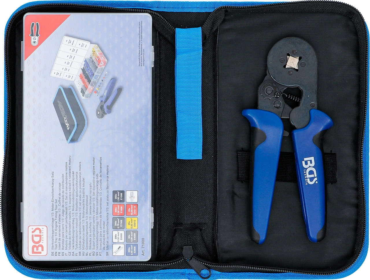 Presstång för ändhylsor 0,25 - 10 mm² | Med ändhylsor-sortiment 0,5 - 10 mm²