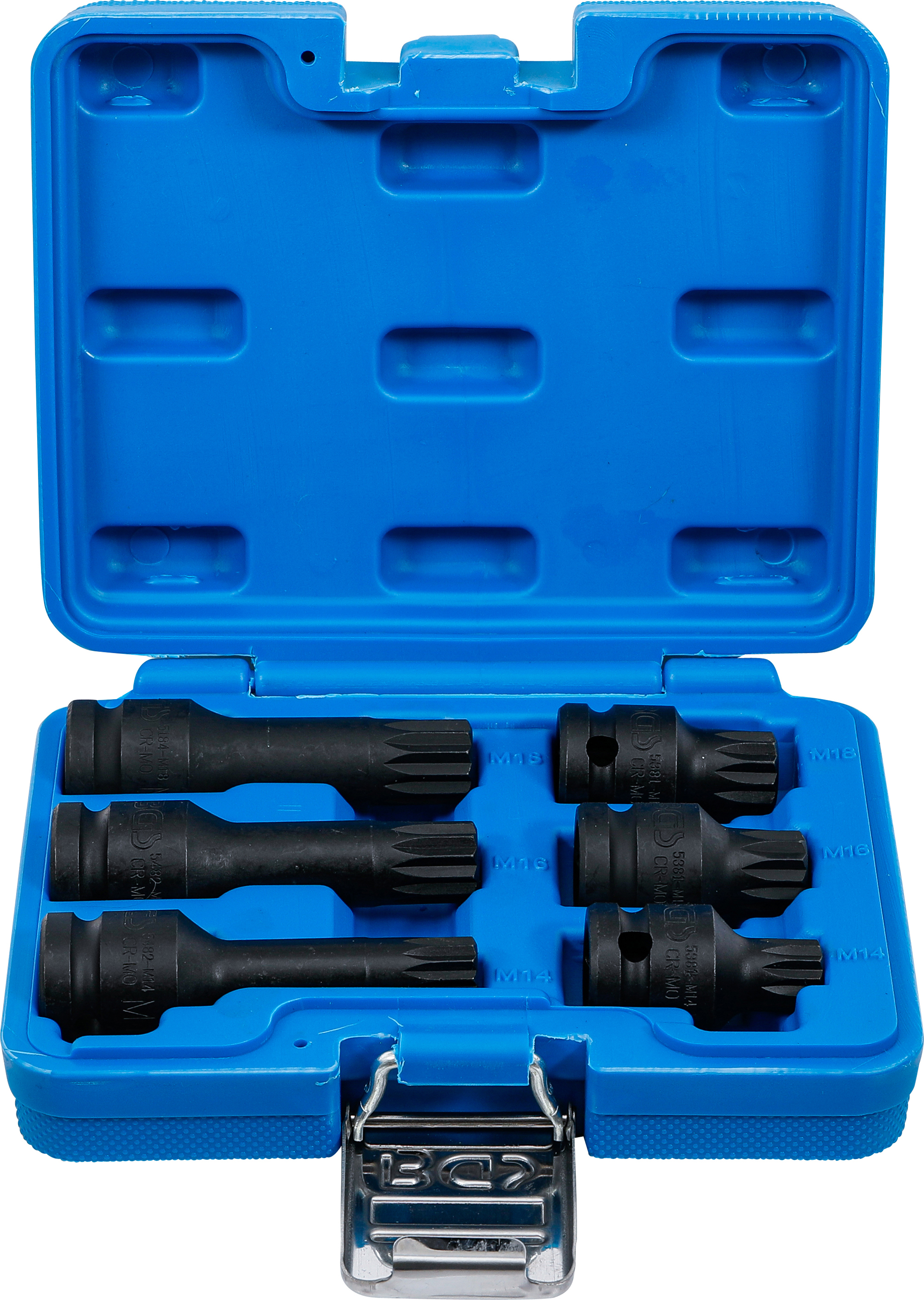 Kraft-Bit-Insats-sats | 12,5 mm (1/2") | Inre mångtandad (för XZN) M14 - M18 | 6 delar