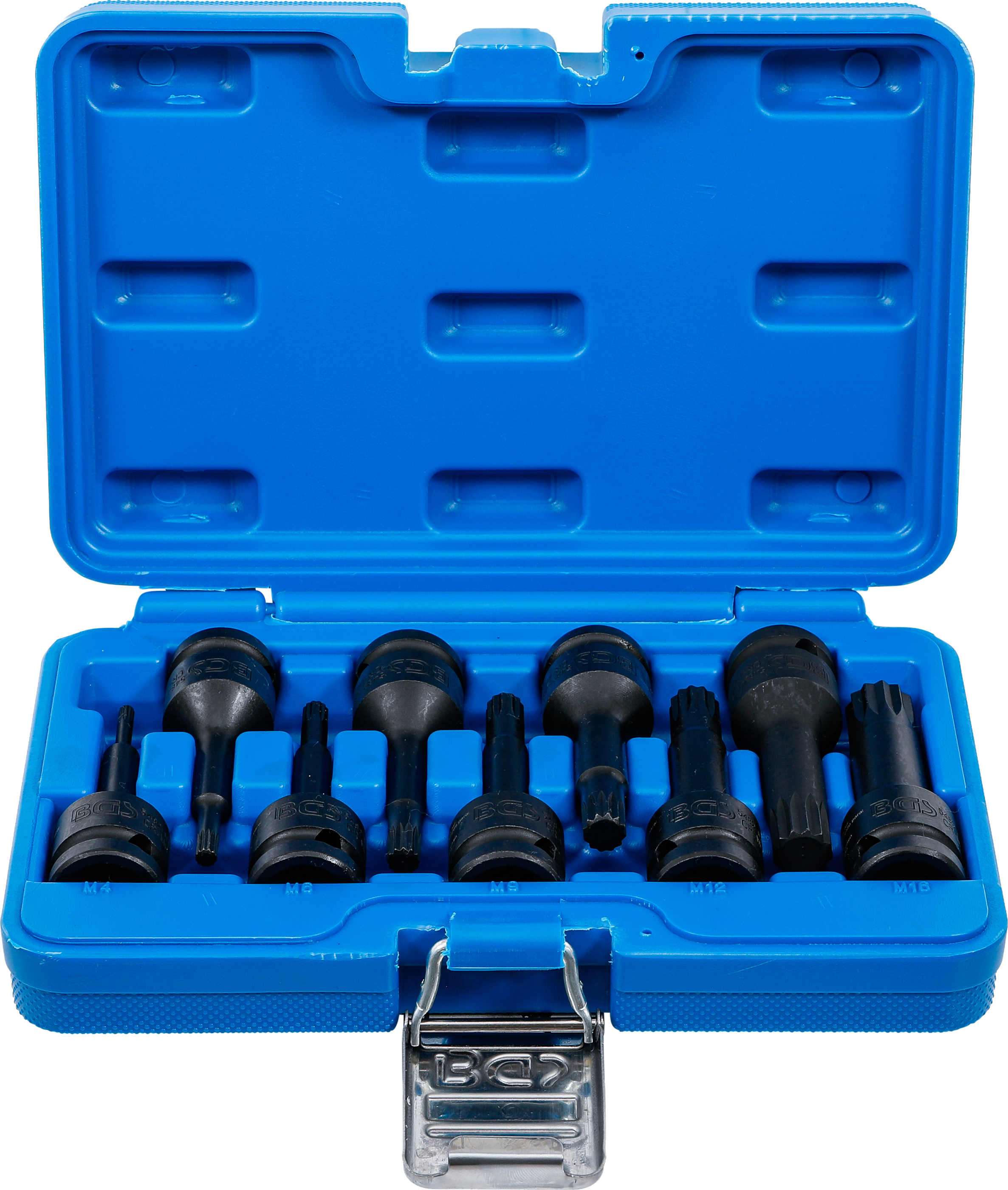 Kraft-Bit-Insats-sats | 12,5 mm (1/2") | Inre mångtandad (för XZN) M4 - M16 | 9 delar