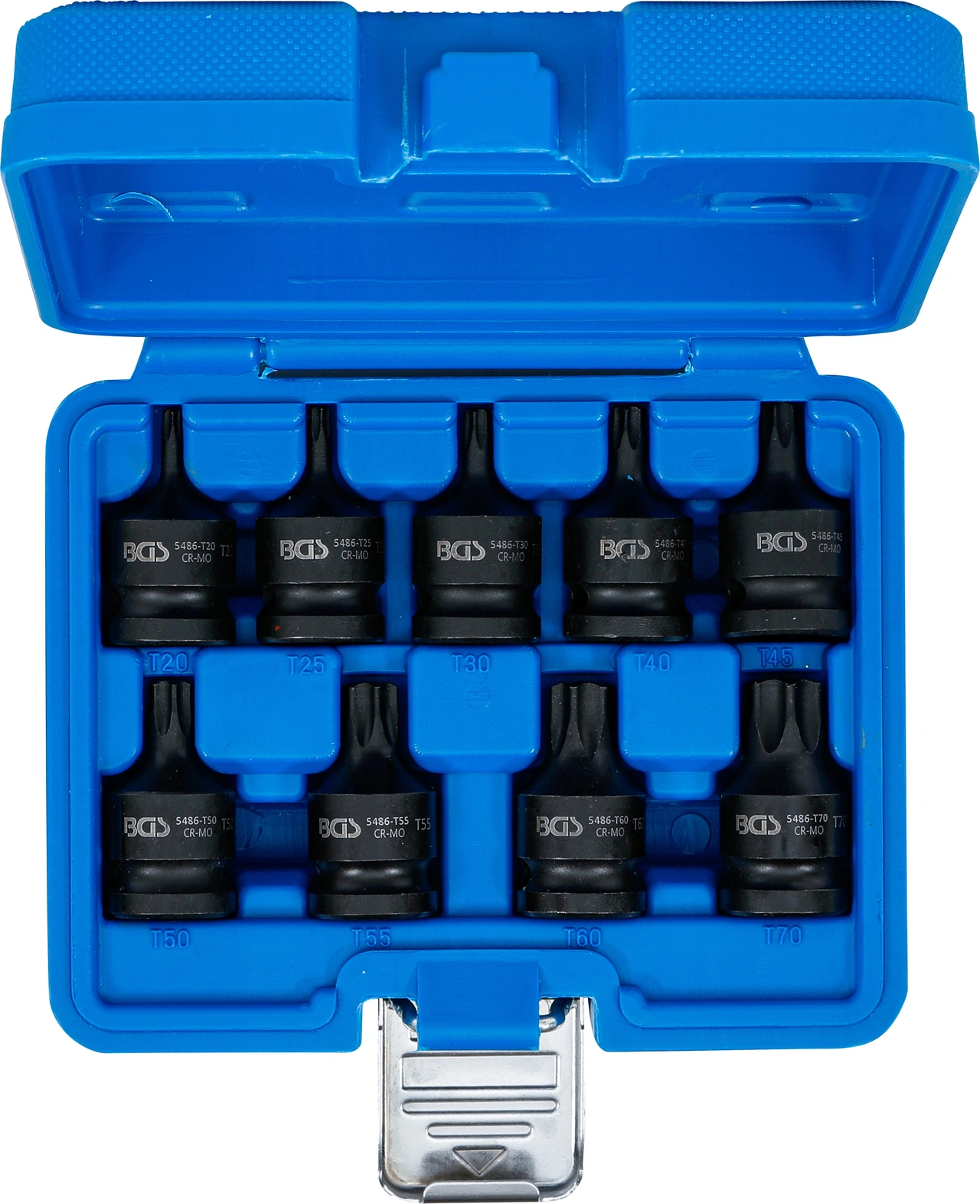 Kraft-Bit-Insats-sats | 12,5 mm (1/2") | T-Profil (för Torx) T20 - T70 | 9 delar