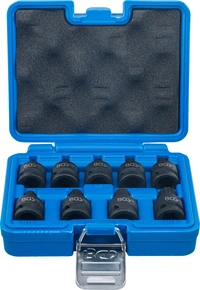 Kraft-Bit-Insats-sats | 12,5 mm (1/2") | Inre mångtandad (för XZN) M4 - M16 | 9 delar