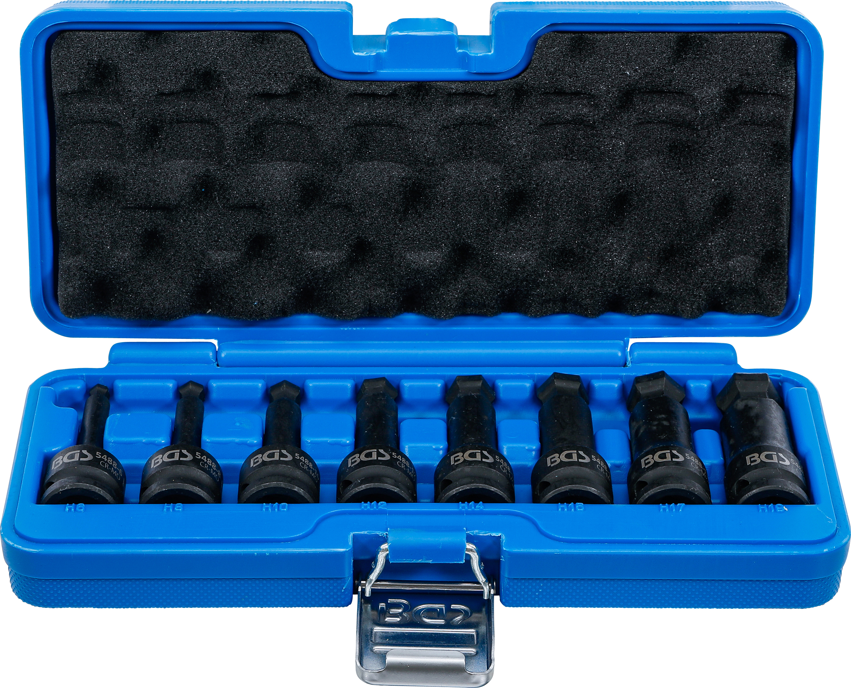 Kraft-Bit-Insats-sats | Längd 75 mm | 12,5 mm (1/2") | Inre sexkant med kulhuvud 6 - 19 mm | 8 delar