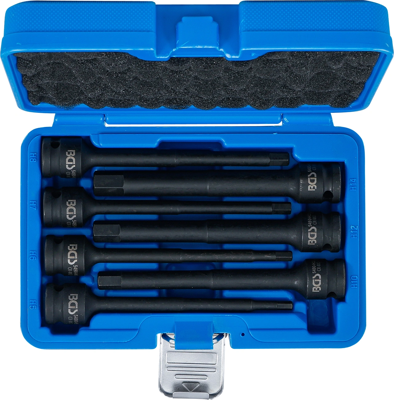 Kraft-Bit-Insats-sats | Längd 150 mm | 12,5 mm (1/2") | Inre sexkant 5 - 14 mm | 7 delar