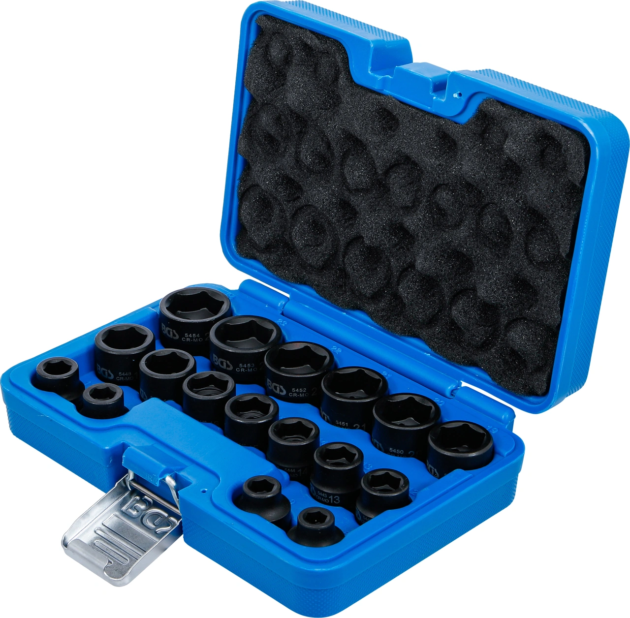 Krafthylsa-sats Sexkant, extra platt | 12,5 mm (1/2") | 8 - 24 mm | 17 delar