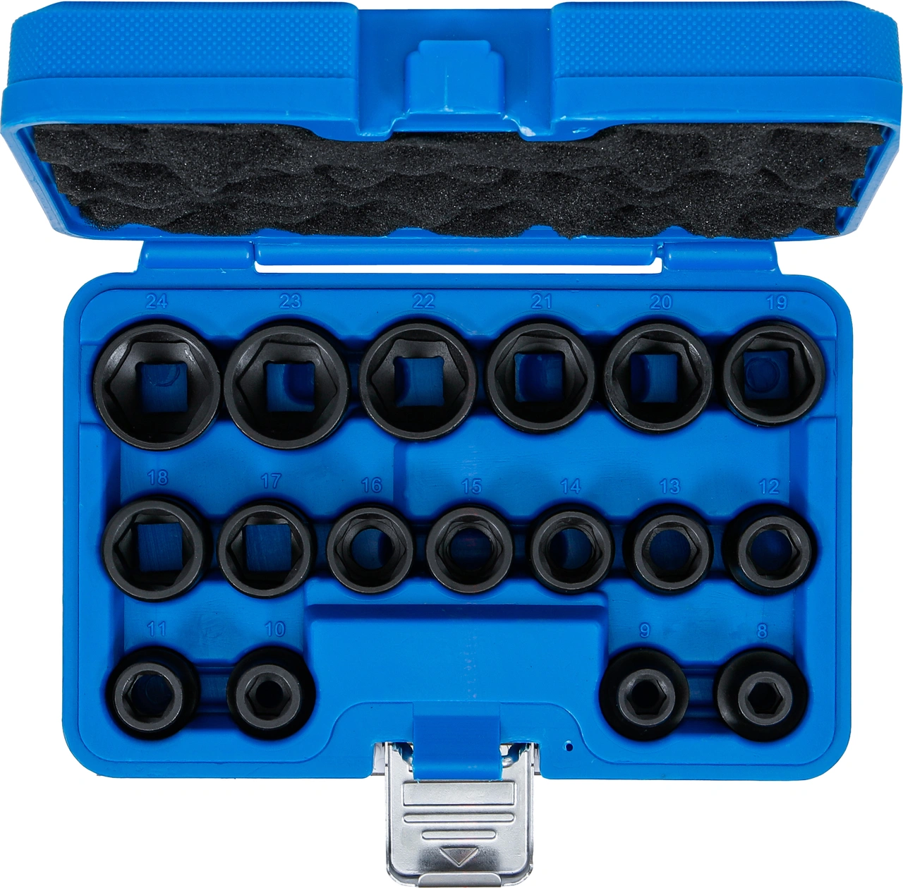 Krafthylsa-sats Sexkant, extra platt | 12,5 mm (1/2") | 8 - 24 mm | 17 delar