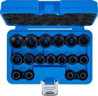 Krafthylsa-sats Sexkant, extra platt | 12,5 mm (1/2") | 8 - 24 mm | 17 delar