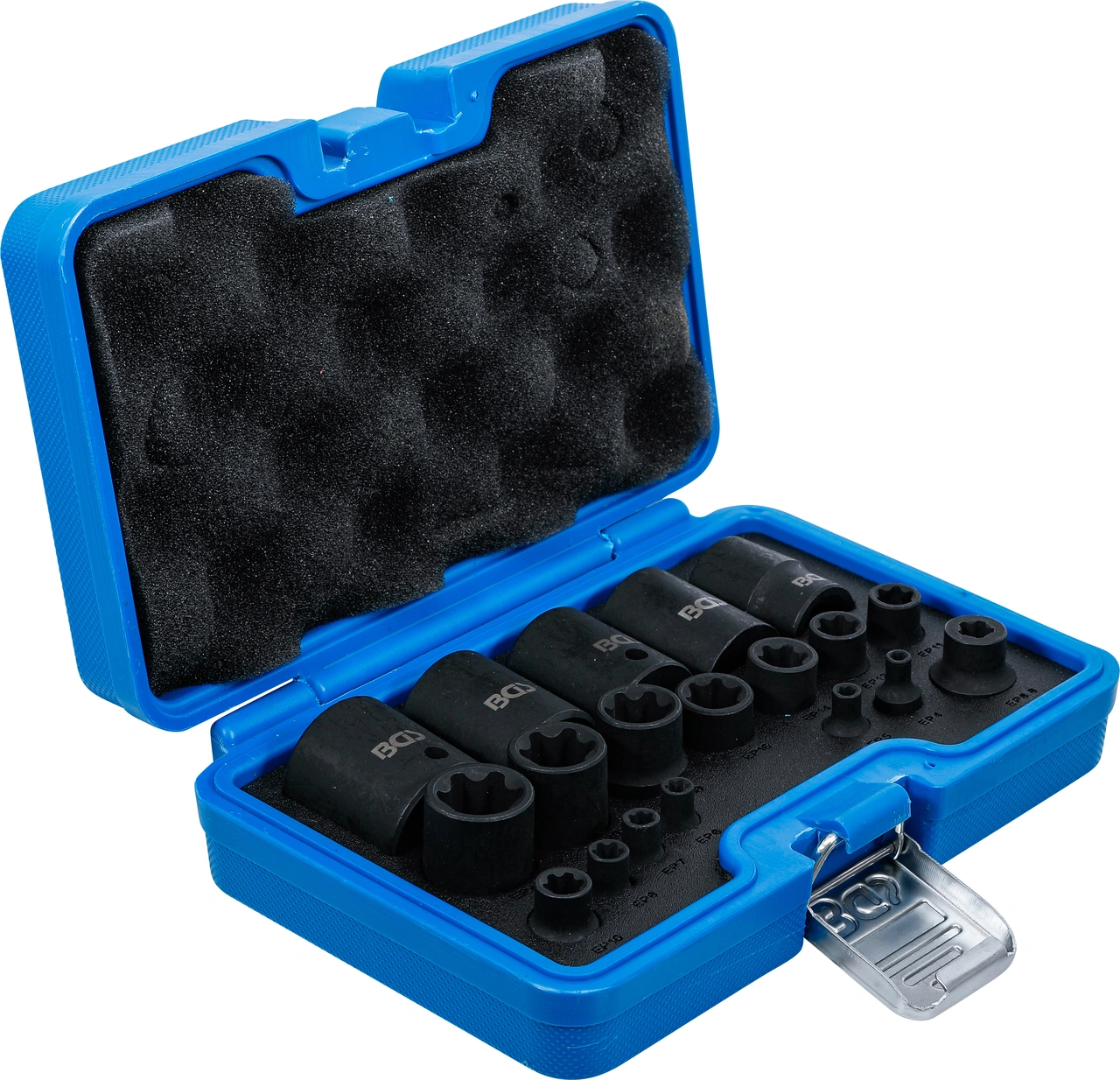 Krafthylsa-sats | E-Profil Plus | 6,3 mm (1/4"), 10 mm (3/8"), 12,5 mm (1/2") | EP4 - E32 | 19 delar