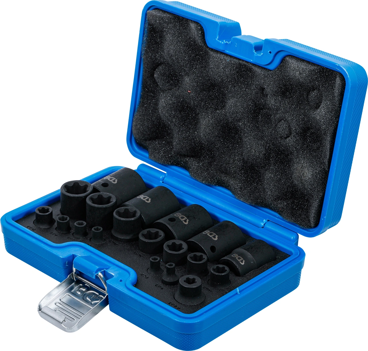 Krafthylsa-sats | E-Profil Plus | 6,3 mm (1/4"), 10 mm (3/8"), 12,5 mm (1/2") | EP4 - E32 | 19 delar