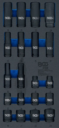 Verkstadsvagninlägg 1/3: Kraft-hylsor sexkant (1/2") | 20 delar