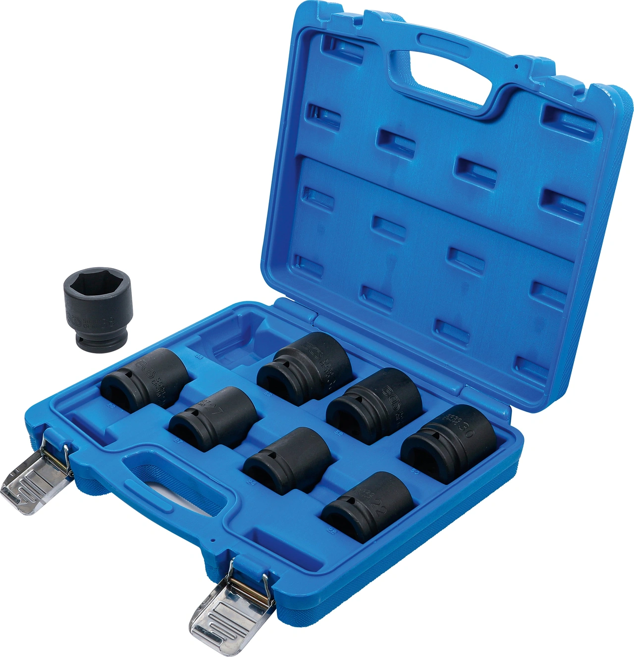 Krafthylsa-sats | 20 mm (3/4") | 22 - 38 mm | 8 delar