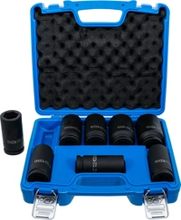 Krafthylsa-sats, extra djup | 20 mm (3/4") | 22 - 38 mm | 8 delar