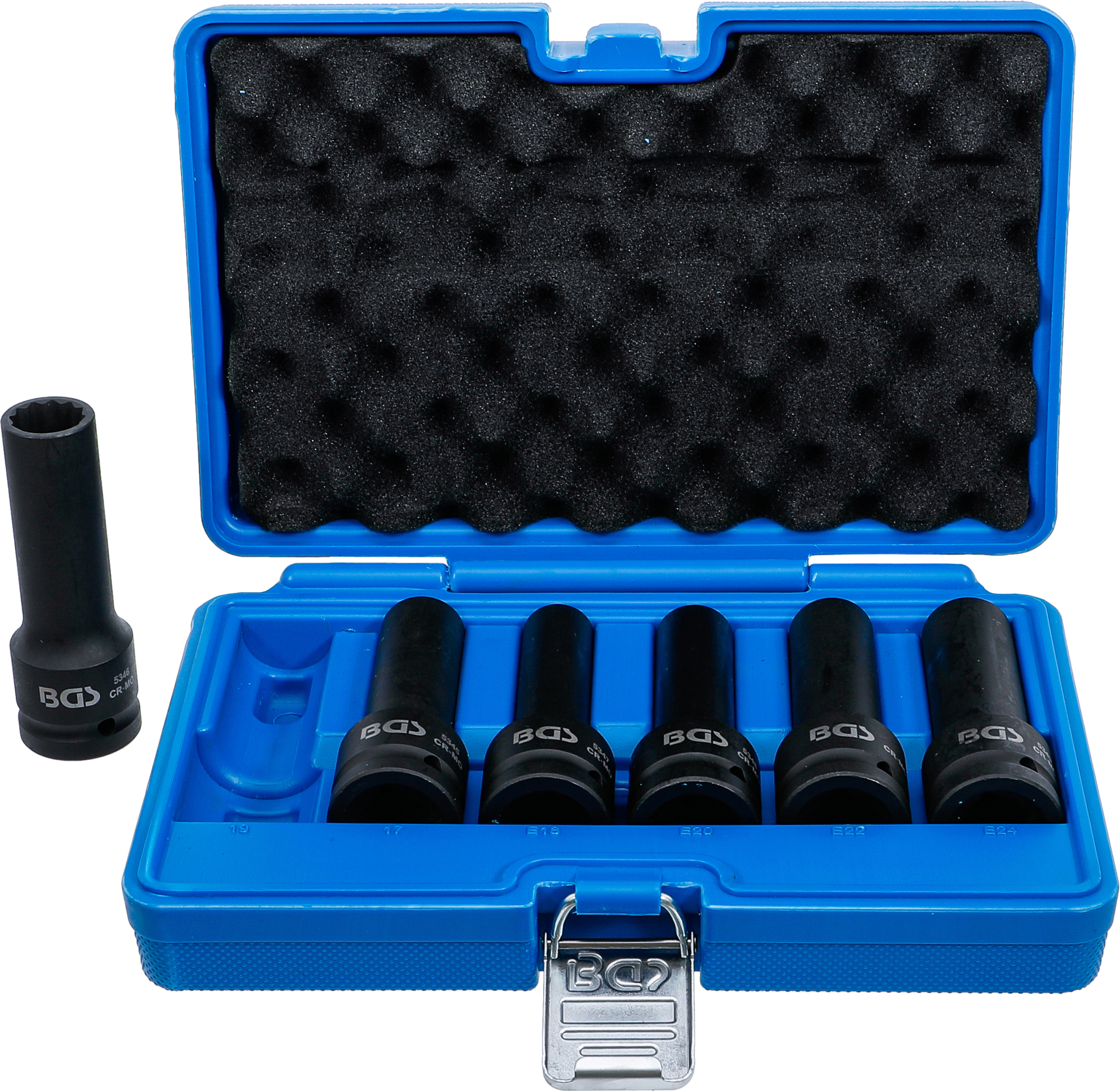 Krafthylsa-sats E-Profil, Tolvkant | 20 mm (3/4") | 6 delar