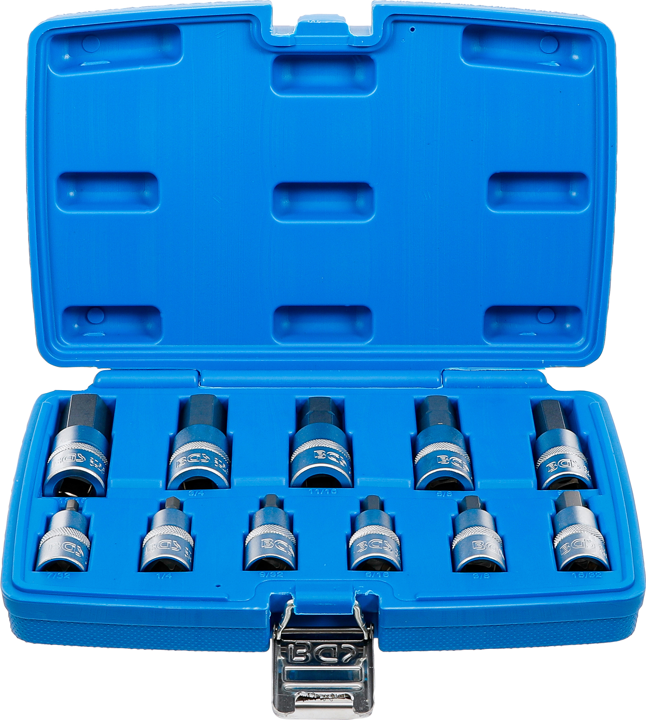 Bit-Insats-sats | 12,5 mm (1/2") | Inre sexkant 7/32" - 13/16" | Tumsstorlekar | 12 delar